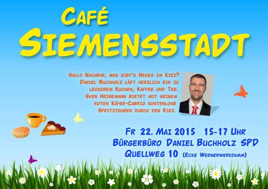 Café Siemensstadt: Kaffee, Kuchen und Spritztouren im roten Käfer-Cabrio | Daniel Buchholz SPD